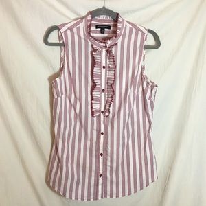 Banana Republic Sleeveless Button Ruffle Top